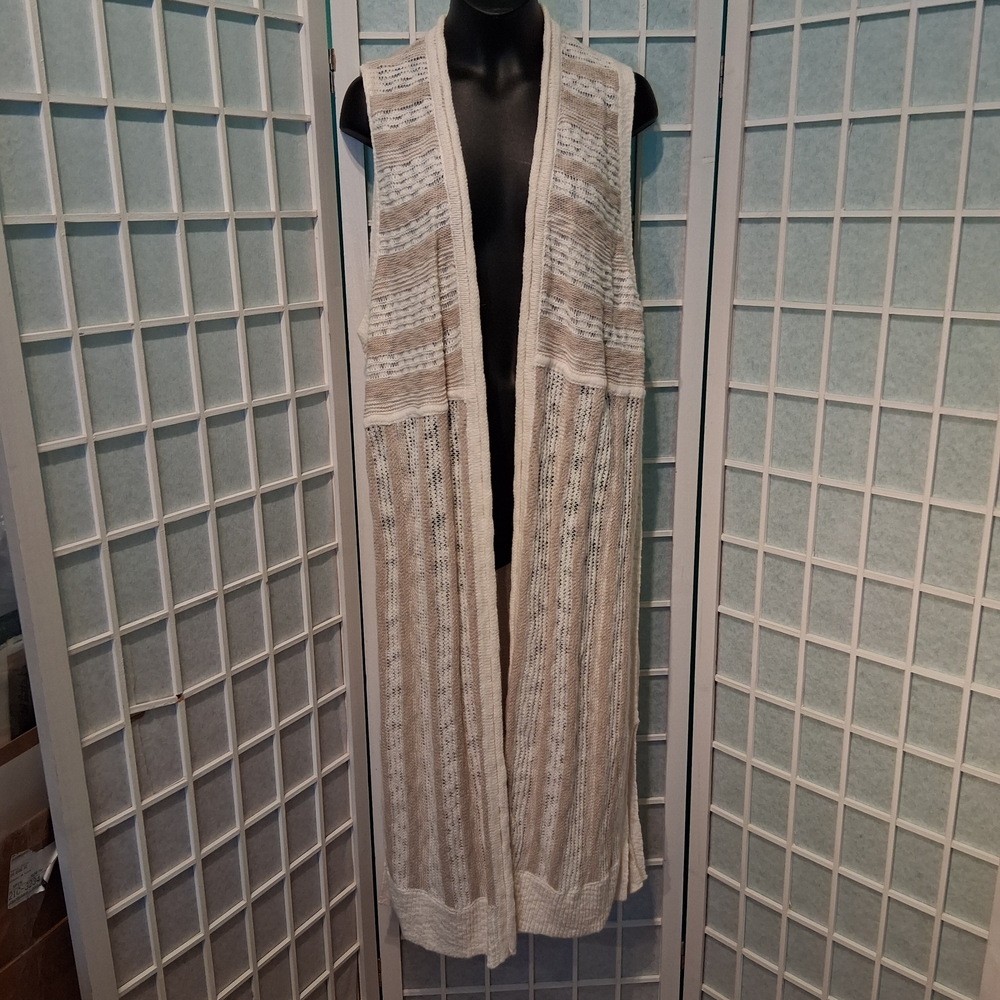 GAP Beige Knit Sweater Vest - Very Long And Elegant 6266